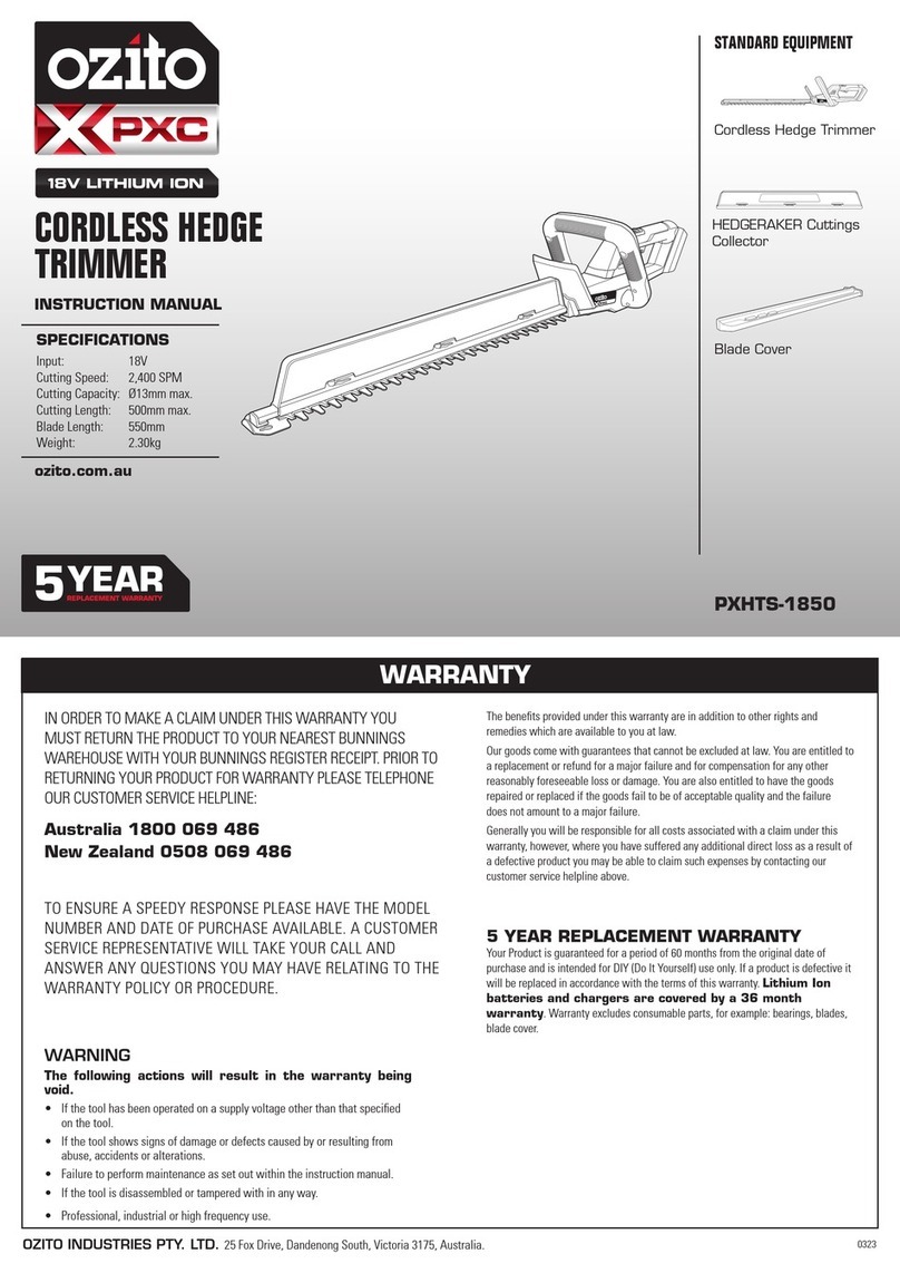 Ozito PXC PXHTS-1850 User manual