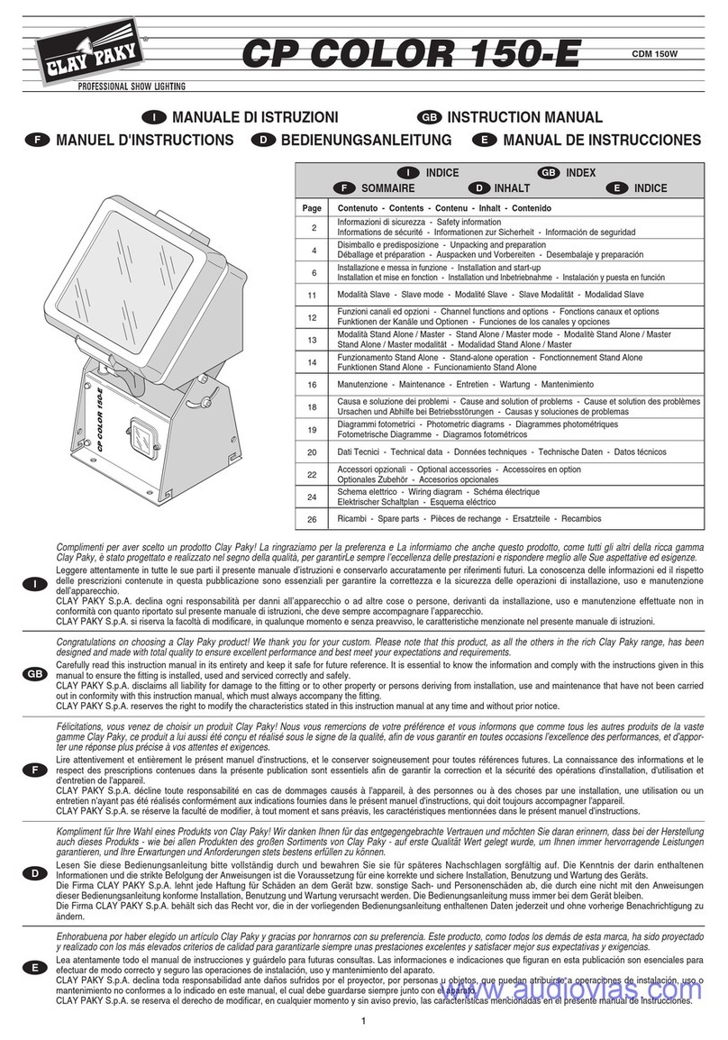 Claypaky CP COLOR 150-E User manual