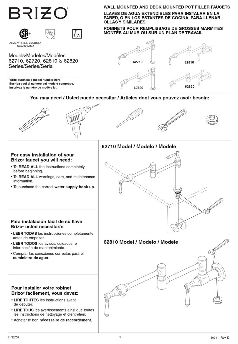 Brizo 62710 Series User manual
