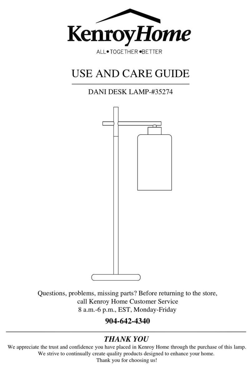 Kenroy Home DANI 35274 Use and care guide Kenroy Home DANI 35274 Use and care guide