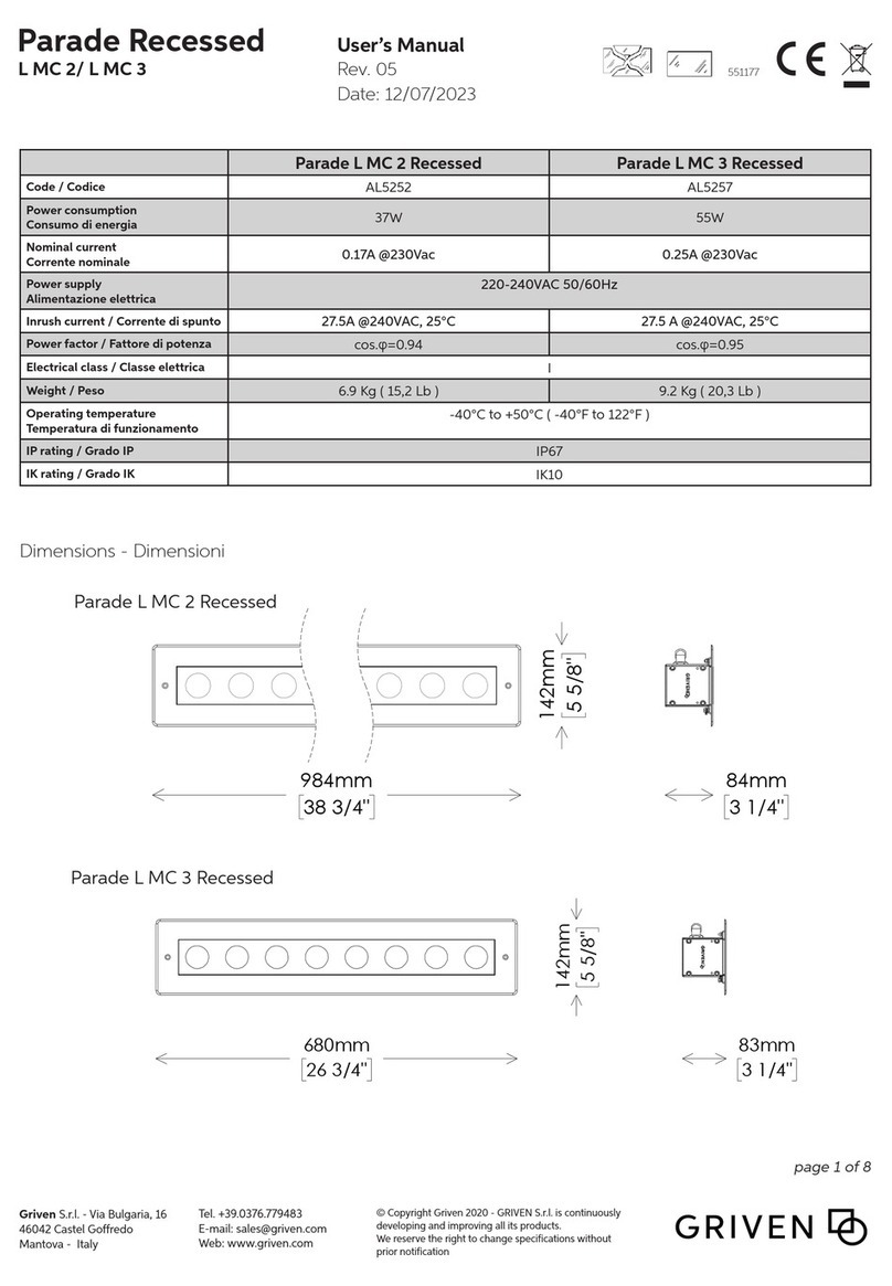 Griven Parade L MC 2 Recessed user manual
