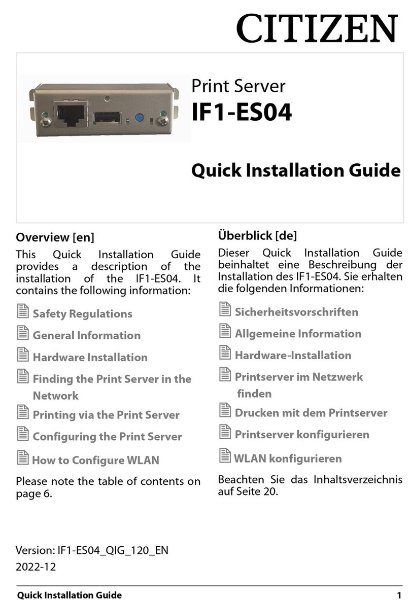 Citizen IF1-ES04 Quick installation guide