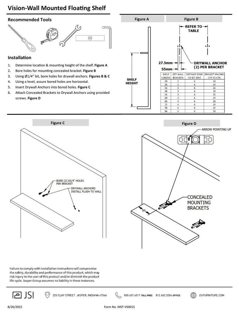 JSI Vision-Wall Mounted Floating Shelf User manual