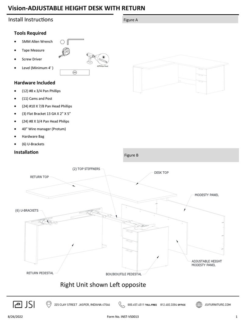 JSI Vision-ADJUSTABLE HEIGHT DESK WITH RETURN Configuration guide JSI Vision-ADJUSTABLE HEIGHT DESK WITH RETURN Configuration guide