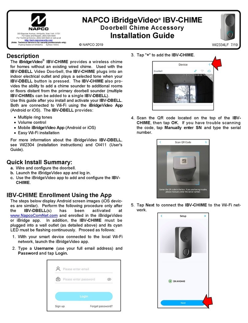 NAPCO iBridgeVideo IBV-CHIME installation guide