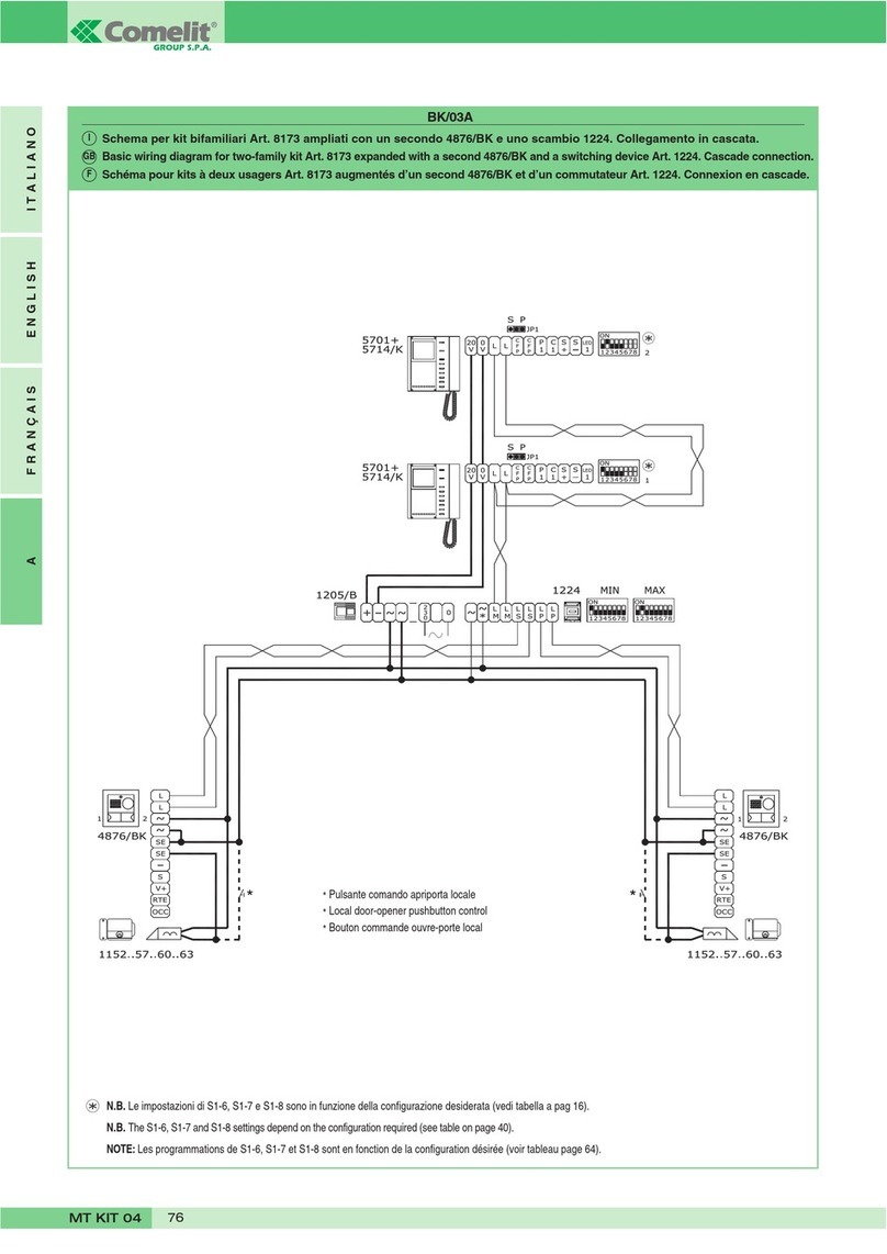 Comelit BK/03A Quick start guide
