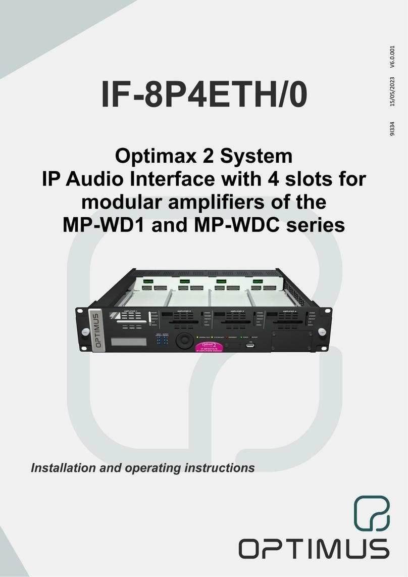Optimus IF-8P4ETH/0 Installation and operating instructions