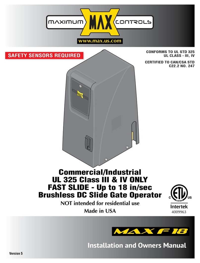 Maximum Controls MAX F18 Installation and owner's manual Maximum Controls MAX F18 Installation and owner's manual