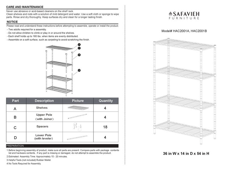 Safavieh Furniture Storage HAC2001A manual Safavieh Furniture Storage HAC2001A manual
