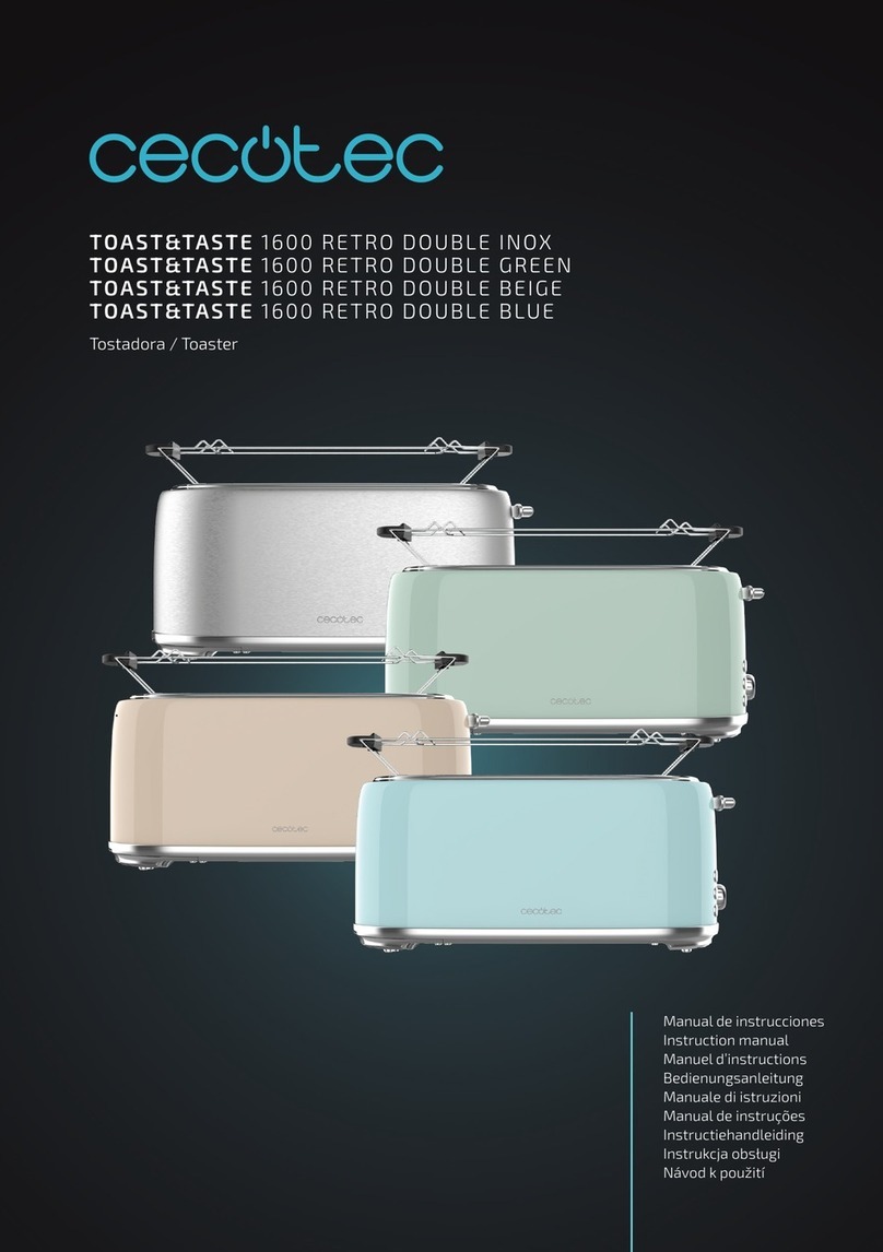 cecotec TOAST&TASTE 1600 RETRO DOUBLE INOX User manual