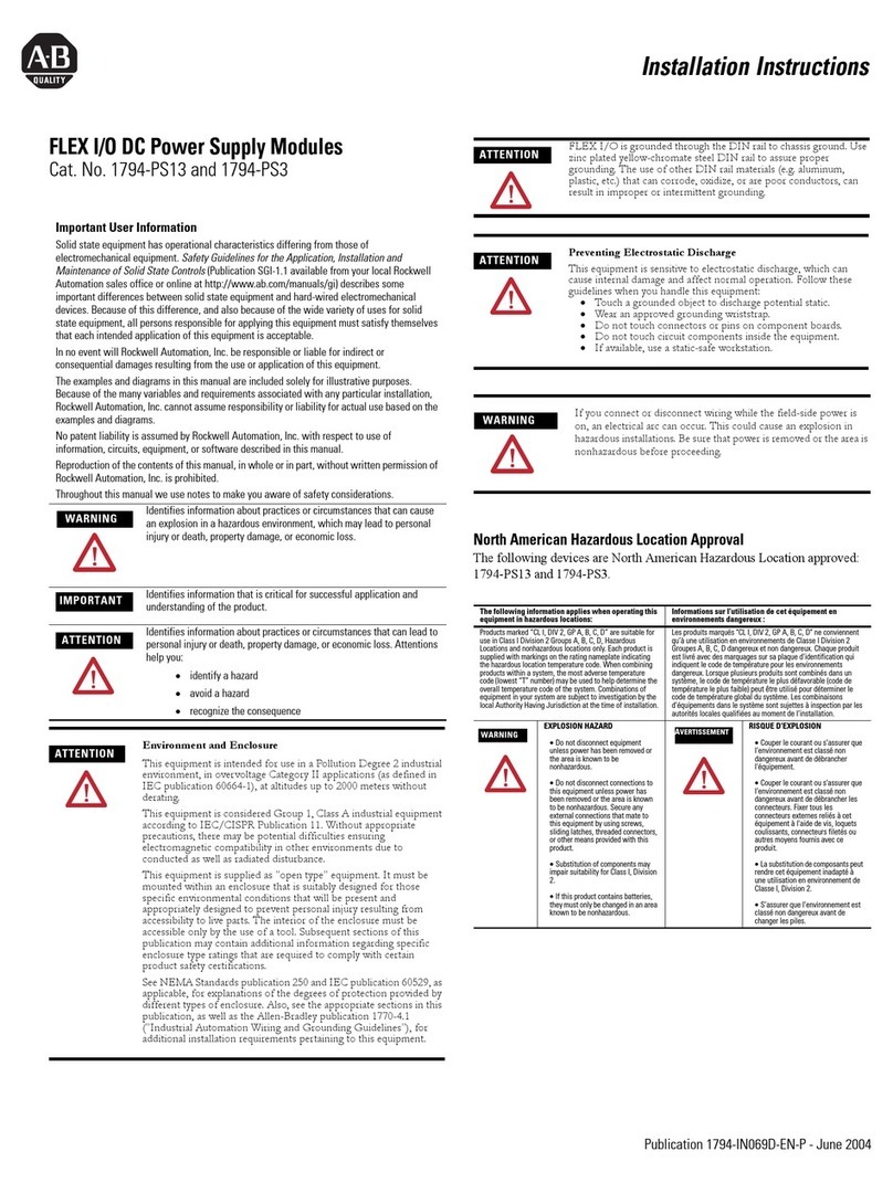 Rockwell Automation 1794-PS13 User manual Rockwell Automation 1794-PS13 User manual
