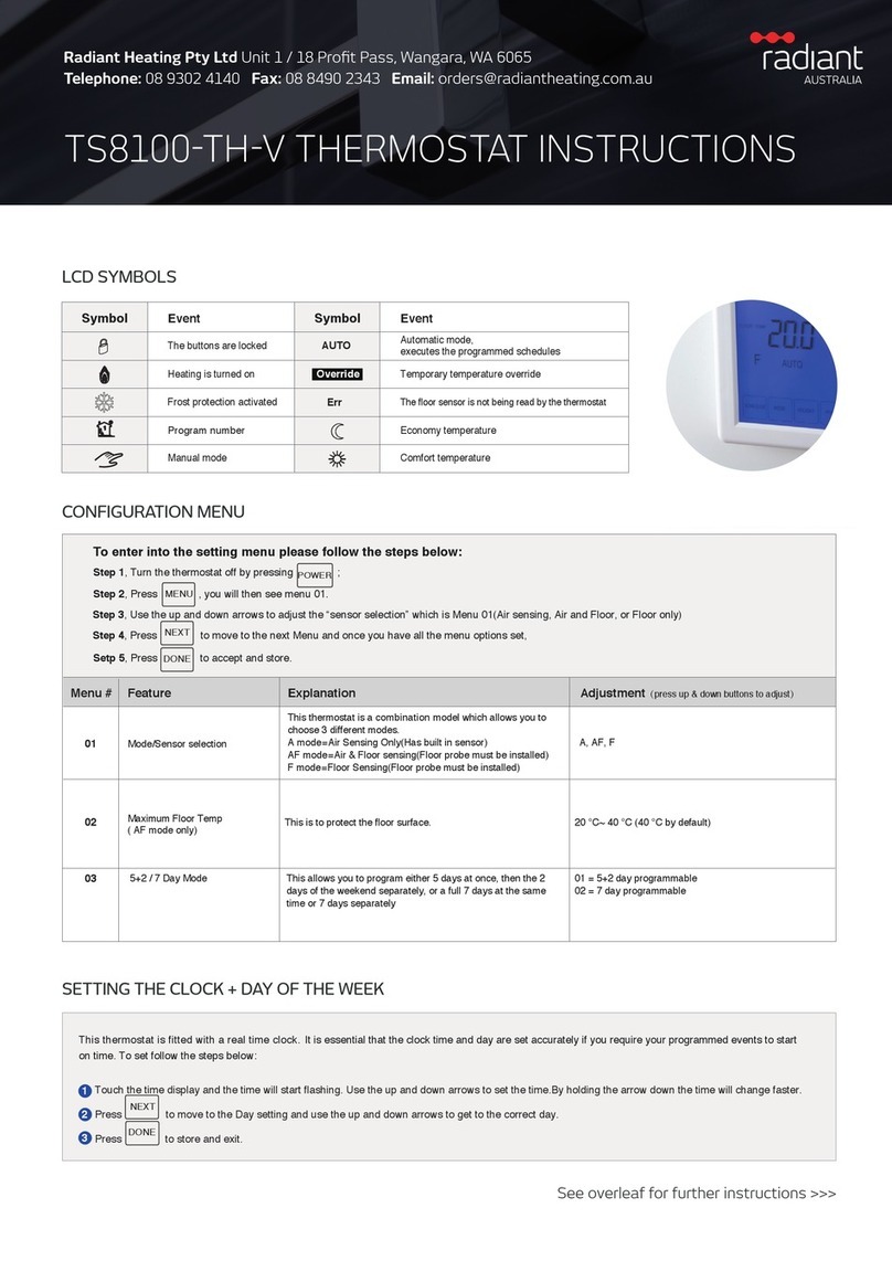Radiant TS8100-TH-V instructions