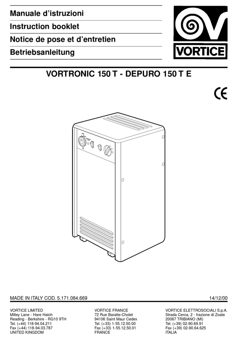 Vortice VORTRONIC 150 T Instruction booklet