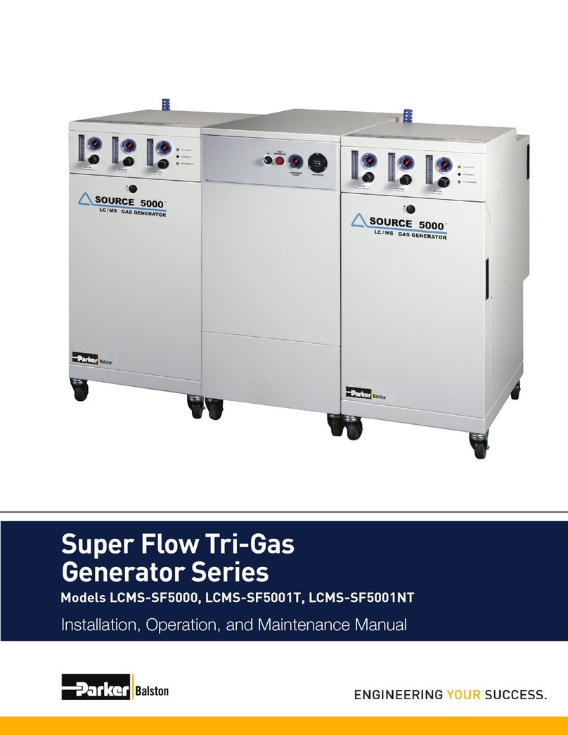 Parker Balston Super Flow Tri-Gas Generator Series Installation, operation and maintenance manual