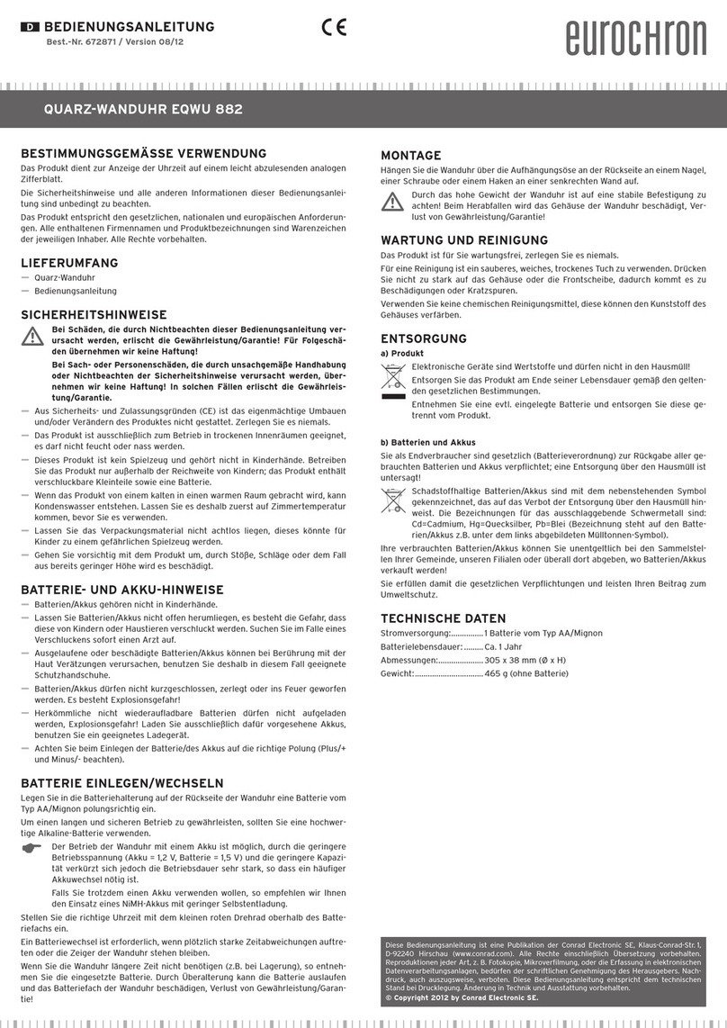 Eurochron EQWU 882 operating instructions