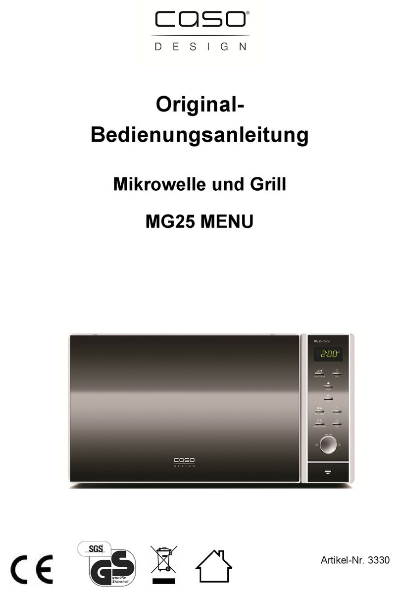 CASO DESIGN MG25 MENU User manual CASO DESIGN MG25 MENU User manual