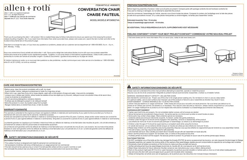 Allen + Roth FCM90274A User manual Allen + Roth FCM90274A User manual