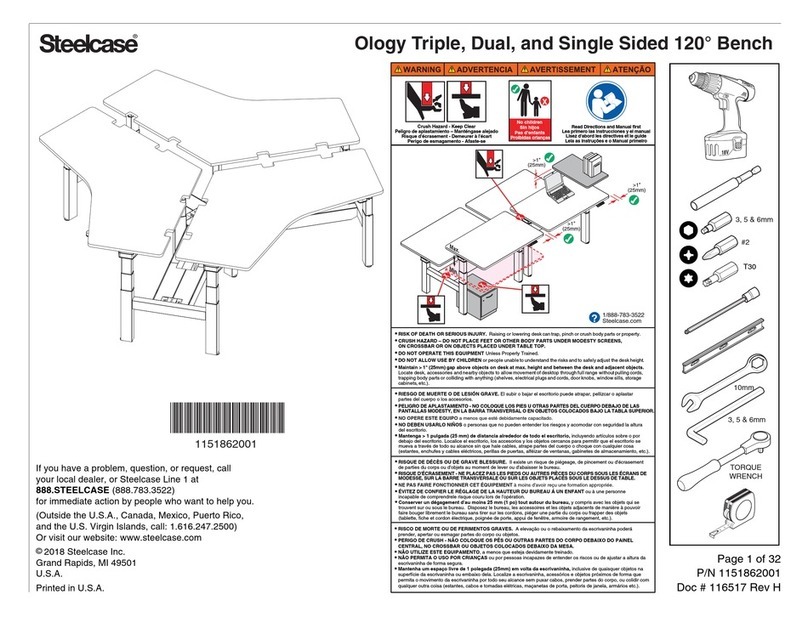 Steelcase Ology Triple Sided 120 Bench manual