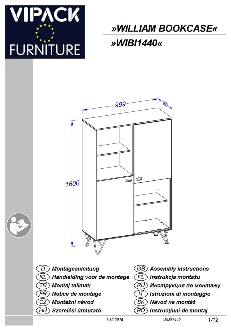 VIPACK WILLIAM BOOKCASE WIBI1440 Assembly instructions
