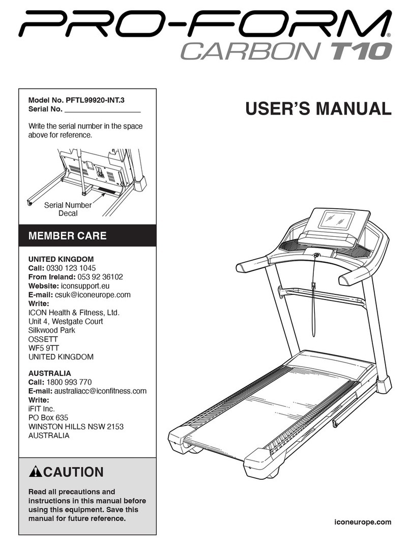 Pro-Form PFTL99920-INT.3 User manual