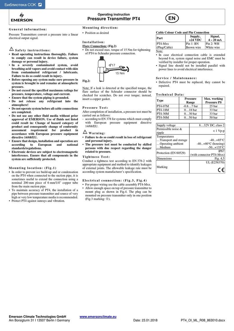 Emerson PT4 User manual