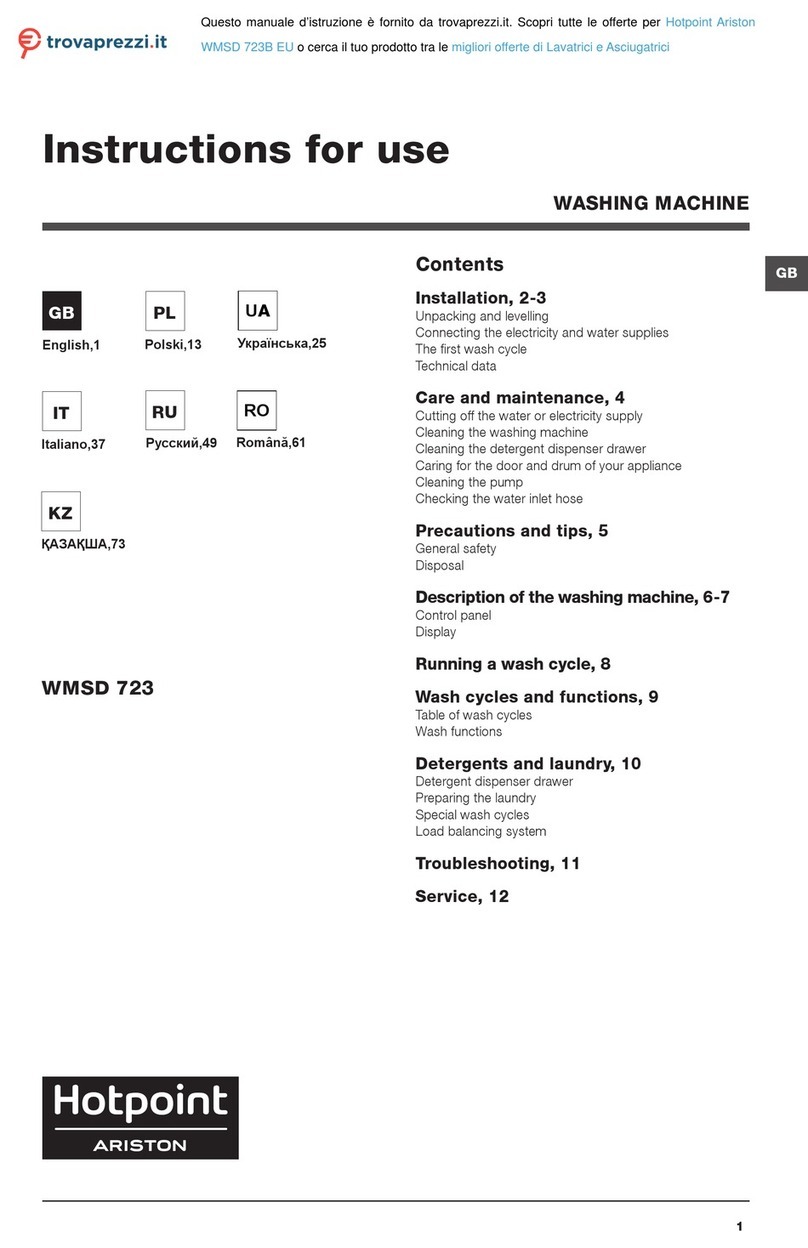 Hotpoint Ariston WMSD 723B EU Instructions for use