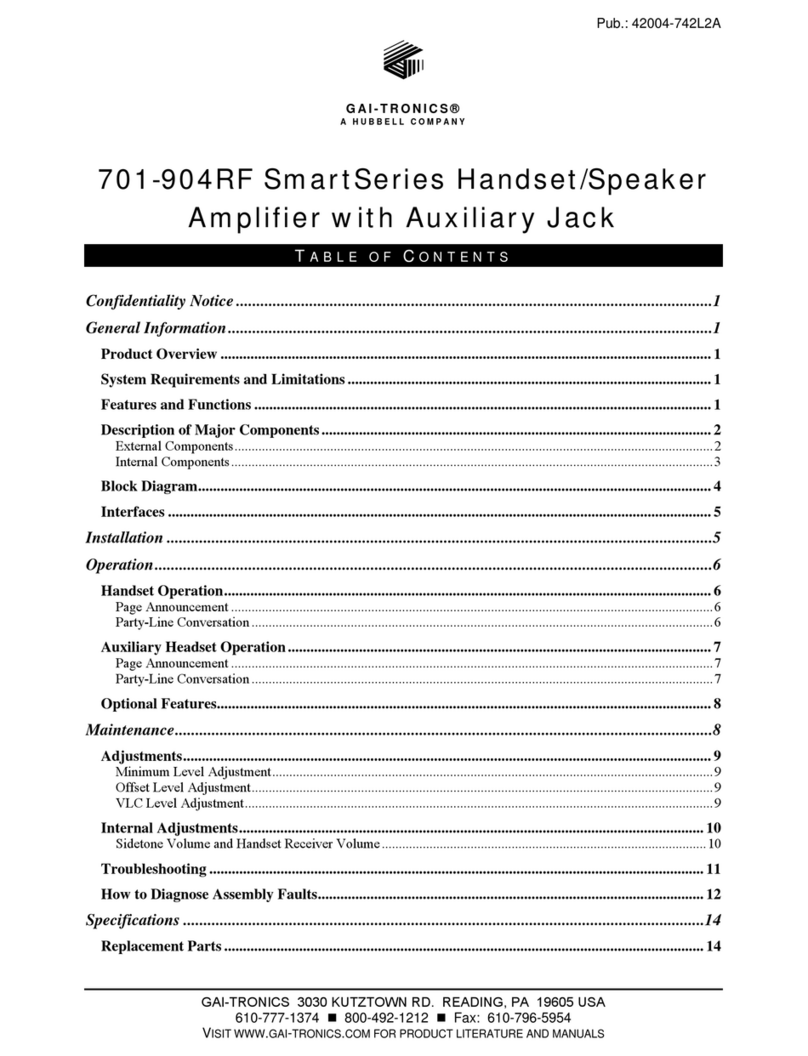 Hubbell GAI-Tronics 701-904RF User manual