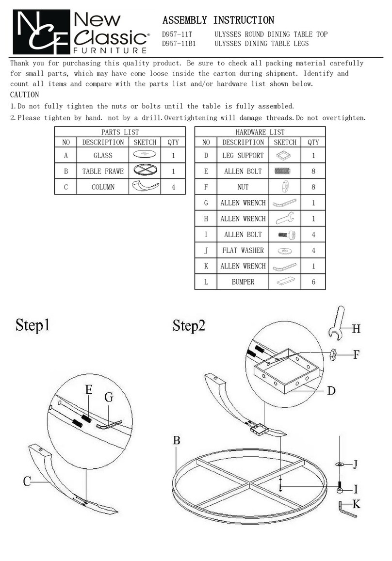 New Classic Furniture ULYSSES D957-11T Assembly instruction New Classic Furniture ULYSSES D957-11T Assembly instruction