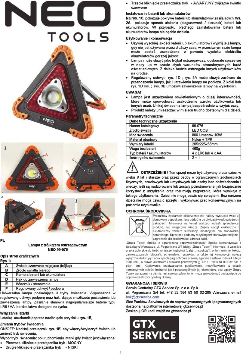 NEO TOOLS NEO 99-076 quick start guide