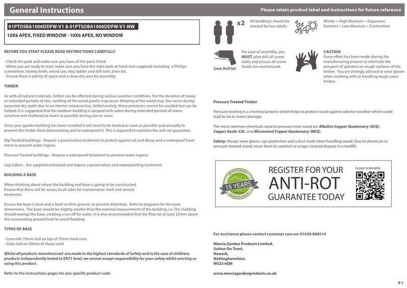Mercia Garden Products 01PTOSBA1006DDFW-V1 Instruction manual