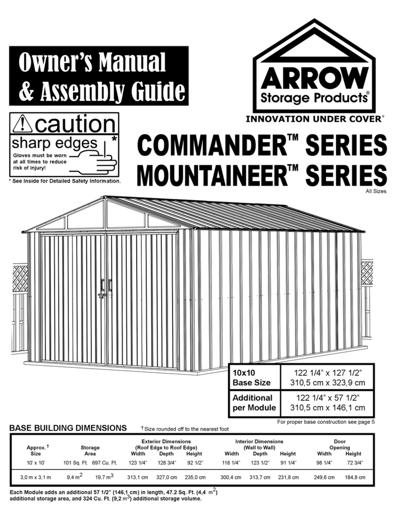 Arrow Storage Products Mountaineer series Instructions for use Arrow Storage Products Mountaineer series Instructions for use