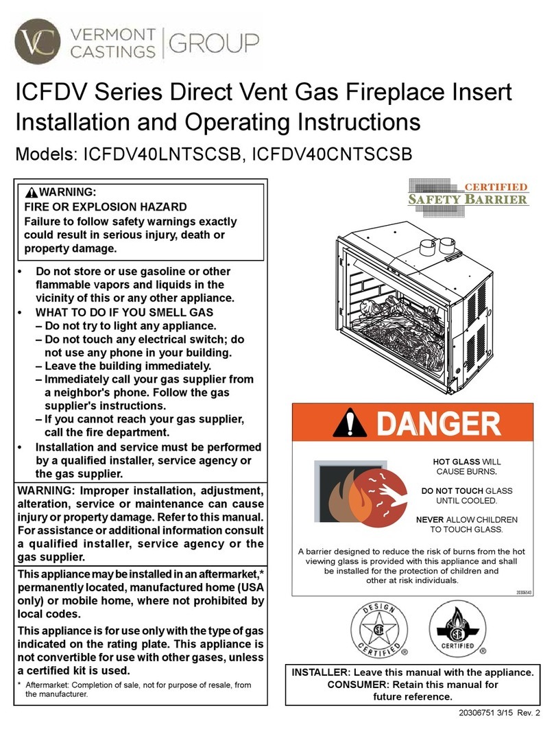 Vermont Castings Group ICFDV40LNTSCSB Installation and operating instructions Vermont Castings Group ICFDV40LNTSCSB Installation and operating instructions