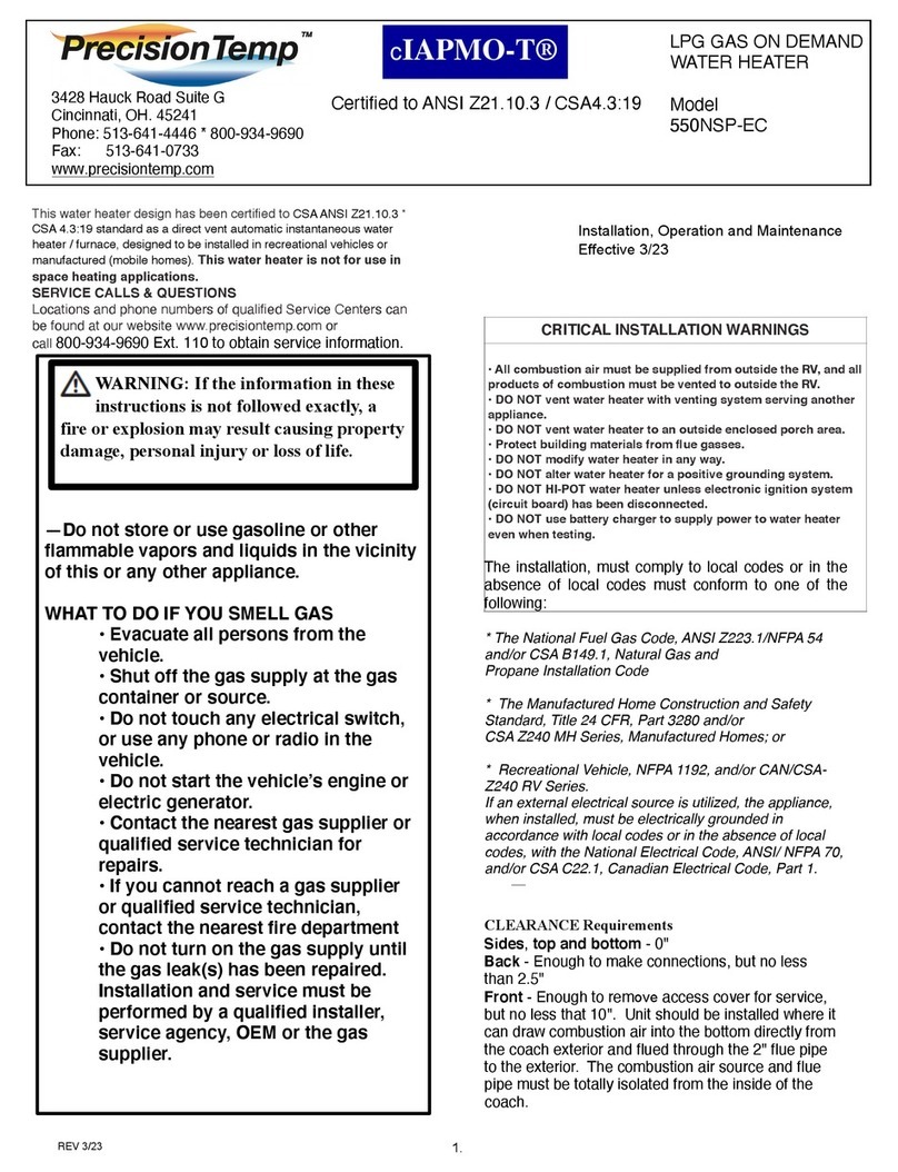 PrecisionTemp cIAPMO-T 550NSP-EC User manual PrecisionTemp cIAPMO-T 550NSP-EC User manual