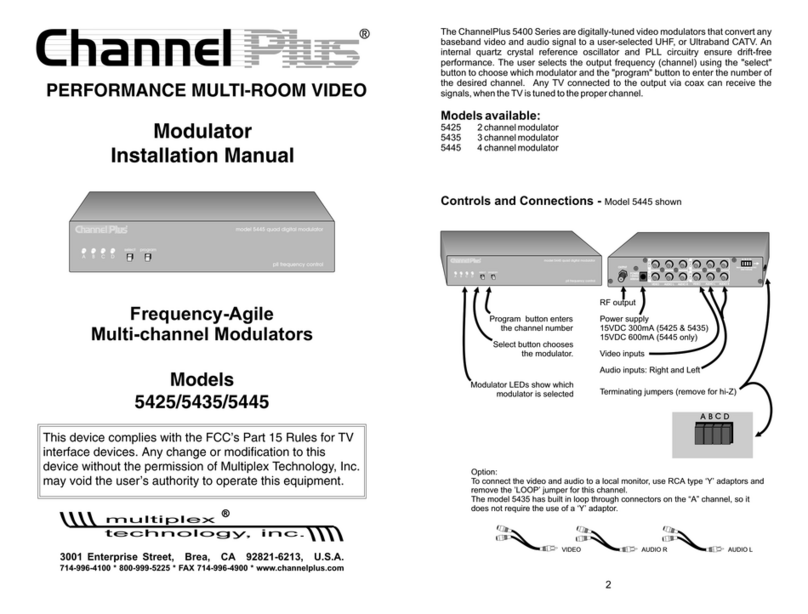 Multiplex Channel Plus 5425 installation manual