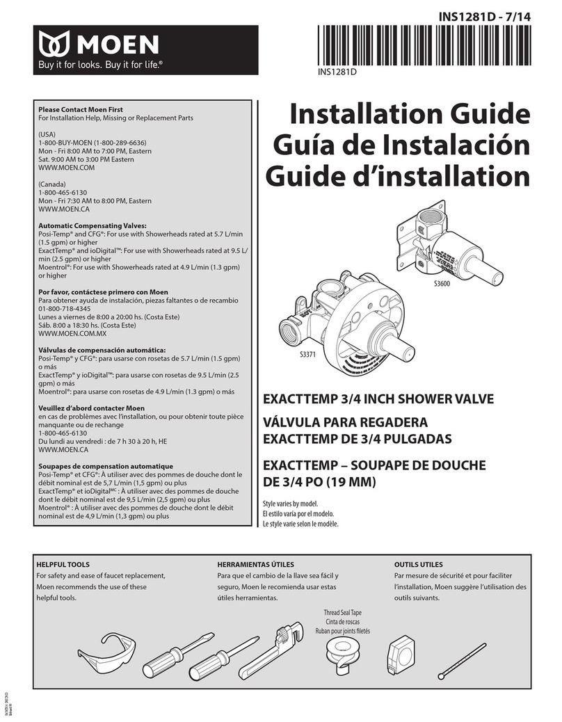 Moen FINA S3600 installation guide