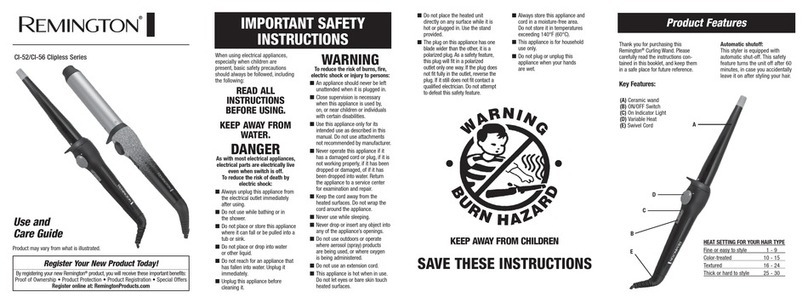 Remington Clipless Series User manual