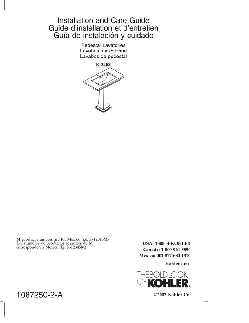 Kohler K-2268 Installation and care guide