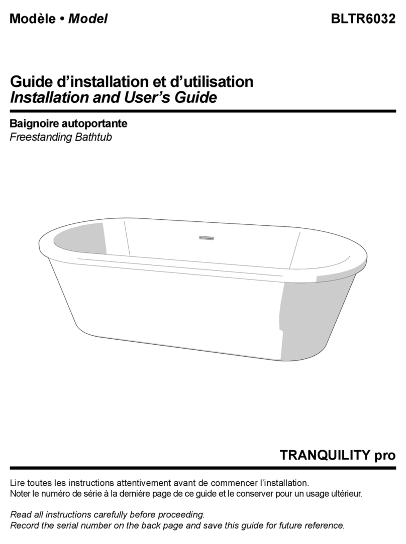 Fleurco TRANQUILITY pro BLTR6032 User manual Fleurco TRANQUILITY pro BLTR6032 User manual