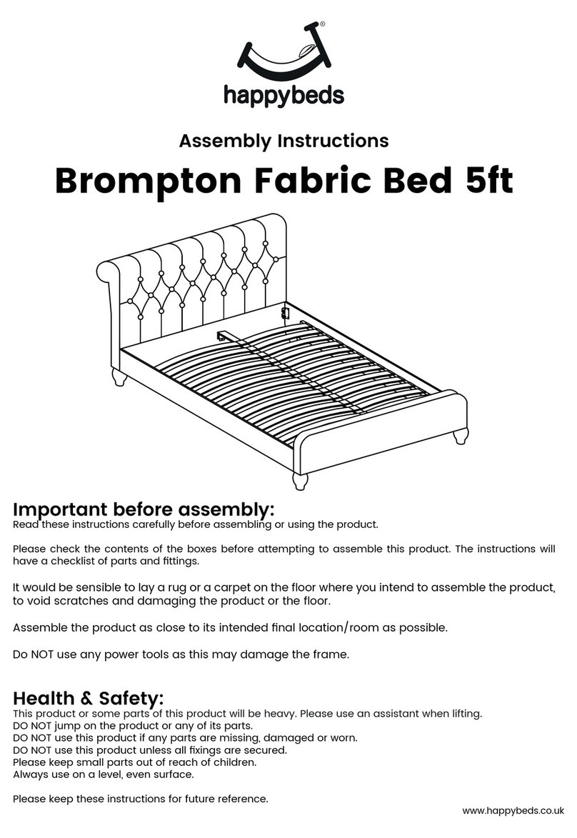 Happy Beds Brompton Fabric Bed 5ft Assembly instructions
