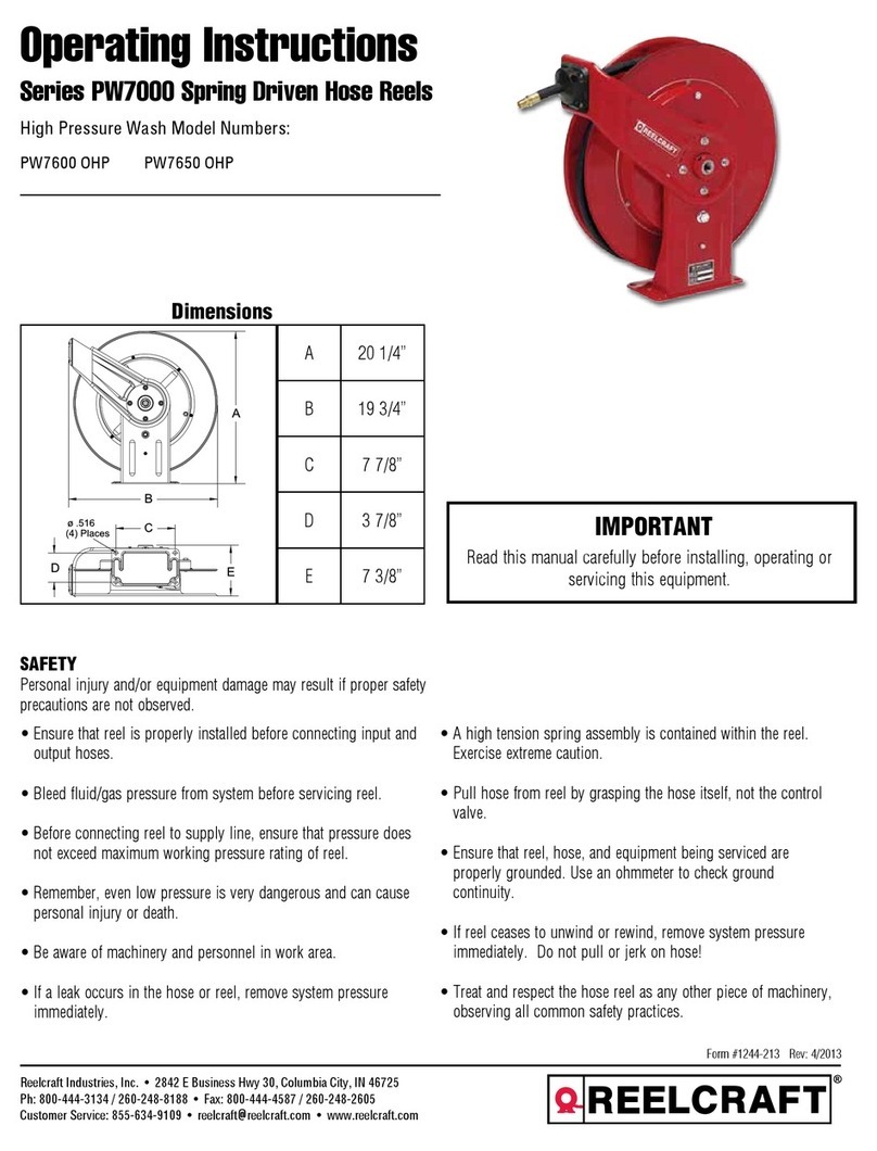 ReelCraft PW7000 Series User manual ReelCraft PW7000 Series User manual
