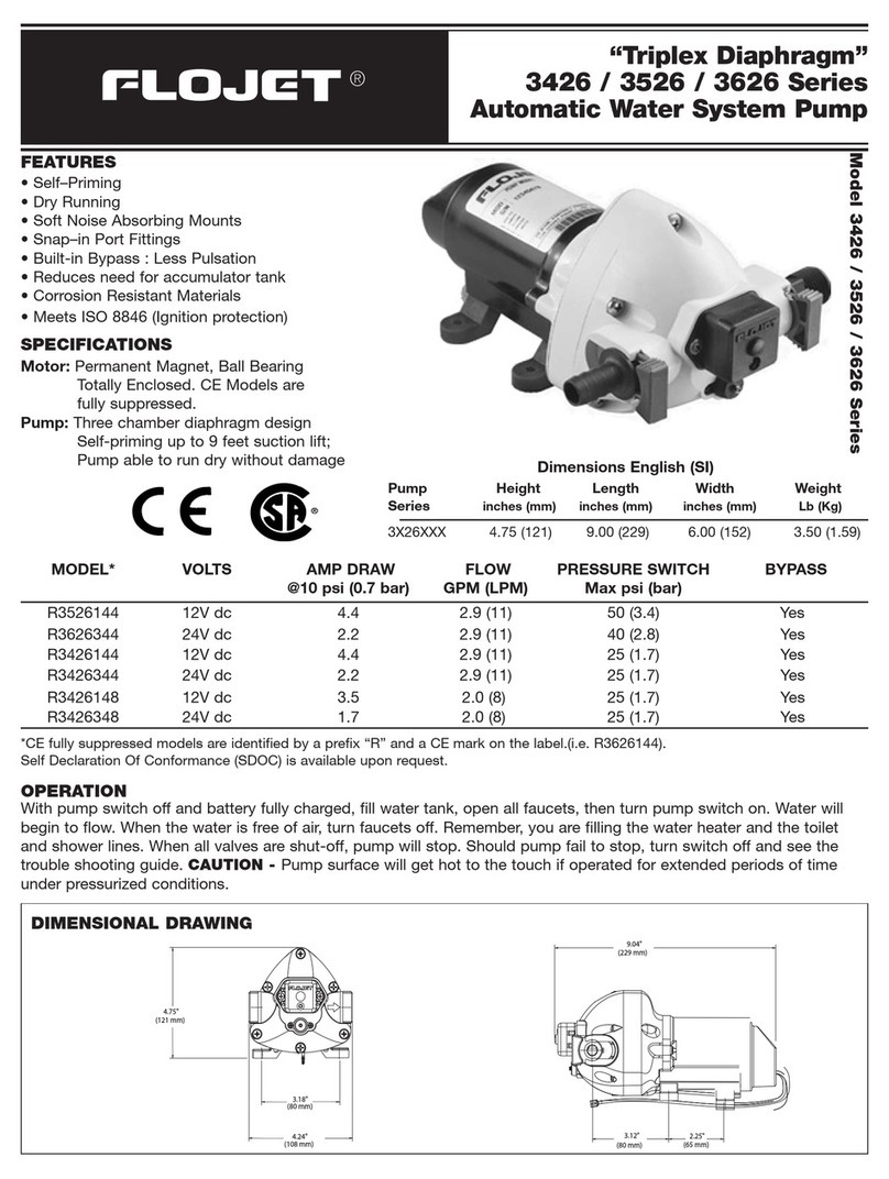 FLOJET Triplex Diaphragm 3426 Series User manual