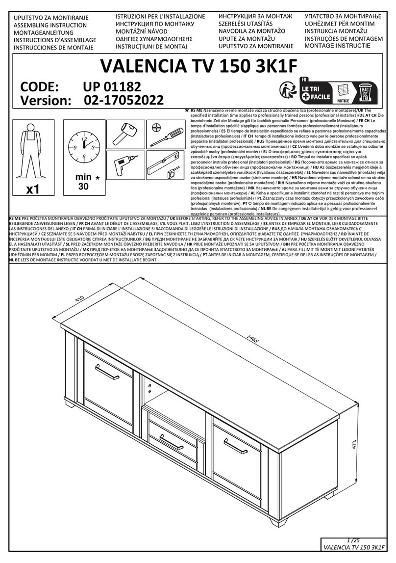 Home affaire VALENCIA TV 150 3K1F Assembling Instruction Home affaire VALENCIA TV 150 3K1F Assembling Instruction