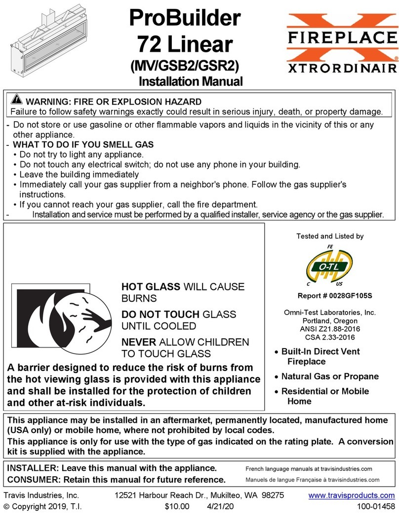 FireplaceXtrordinair ProBuilder 72 Linear installation manual