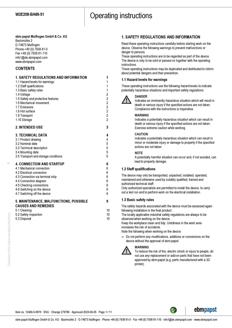 Ebmpapst W2E208-BA86-51 operating instructions