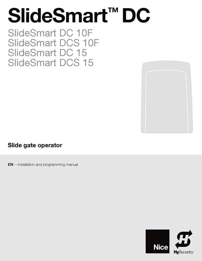 Nice HySecurity SlideSmart DC Series Assembly instructions