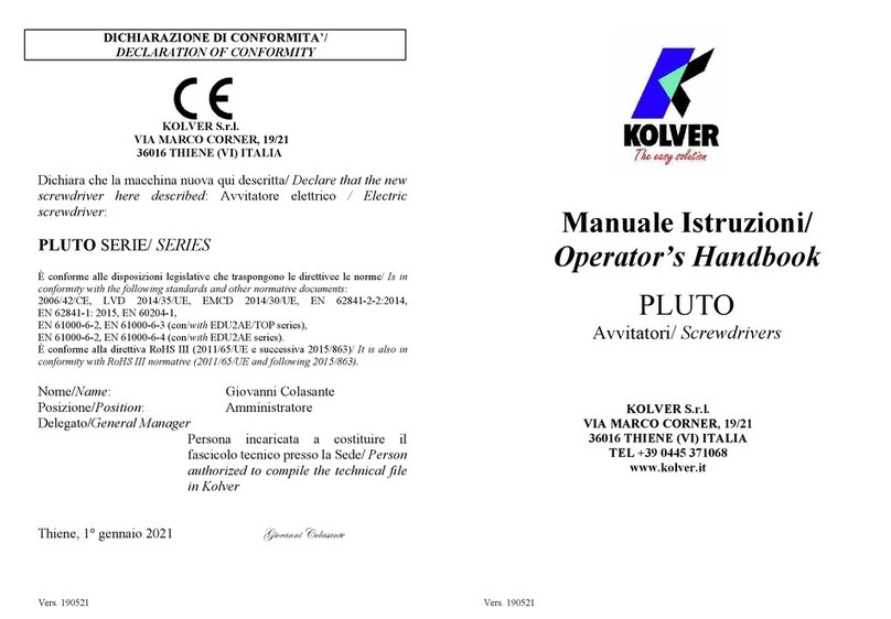 Kolver 130206/A Operator's handbook