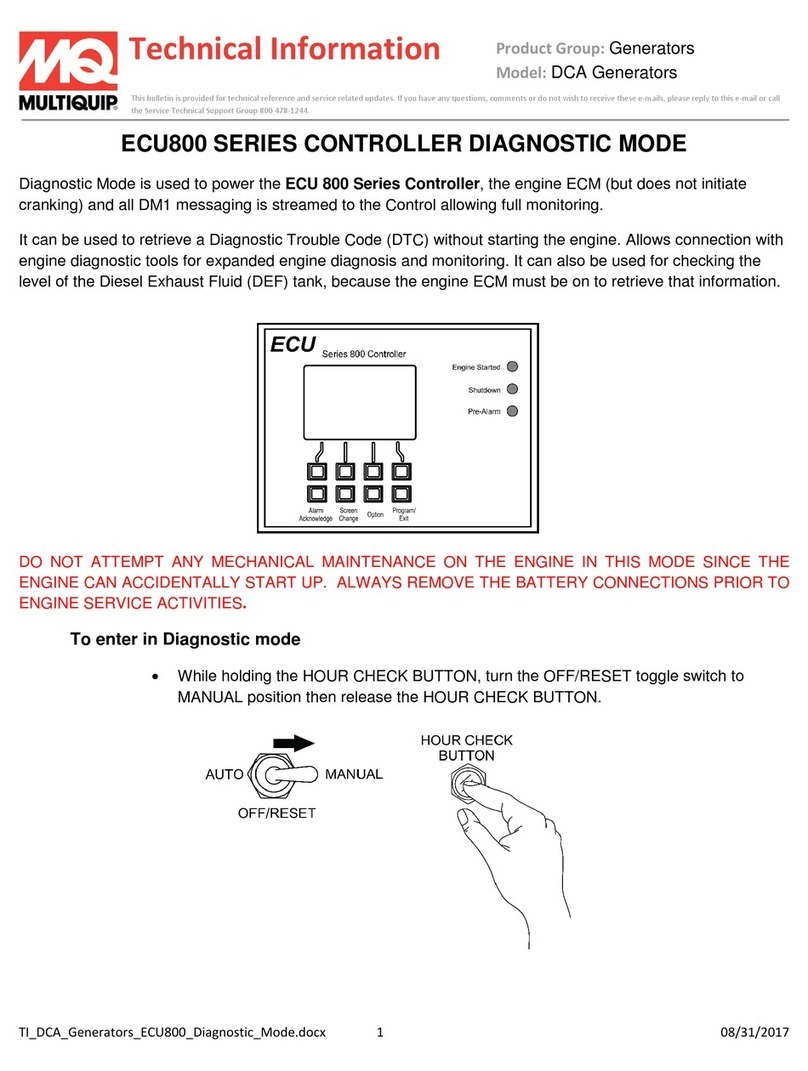 MULTIQUIP ECU800 Series technical information