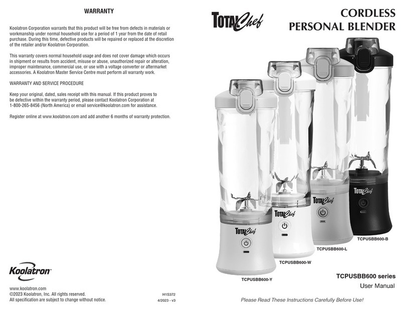 Koolatron TOTAL Chef TCPUSBB600 Series user manual