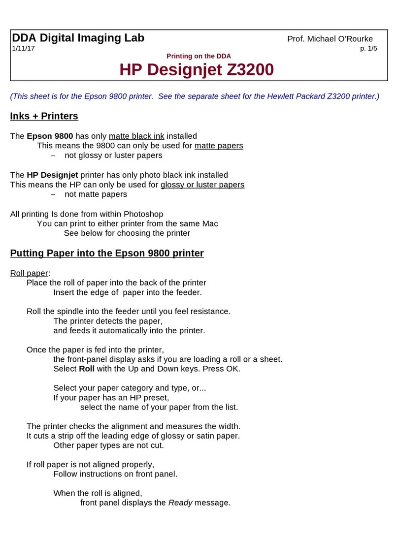 Epson HP Designjet Z3200 User manual