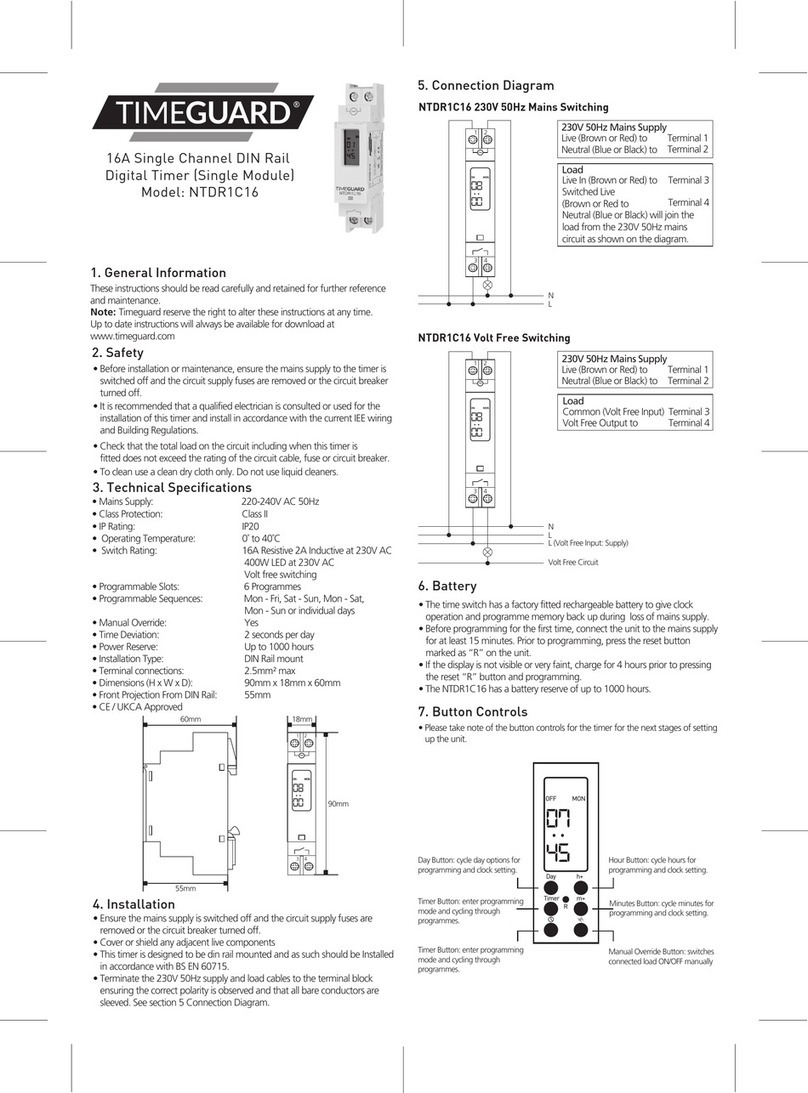 Timeguard NTDR1C16 quick start guide